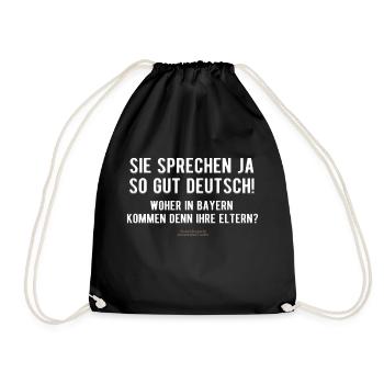 Sprüche T Shirt Deutsch sprechen - Turnbeutel - Schwarz - Vorne