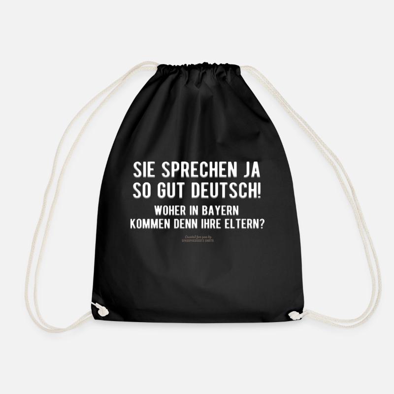 Sprüche T Shirt Deutsch sprechen - Turnbeutel - Schwarz