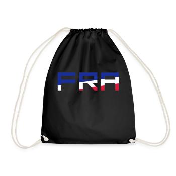 FRA flag France France colors blue white red - Drawstring Bag - black - Front