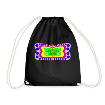 Butterfly - Drawstring Bag - black - Front