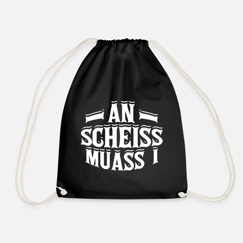 an scheiss muass i Bayrischer Spruch Dialekt - Turnbeutel - Schwarz