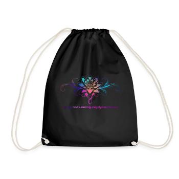 Lotus Flower - Drawstring Bag - black - Front