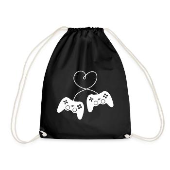 Valentinstag Liebe Controller Herz Liebe Freundin - Turnbeutel - Schwarz - Vorne