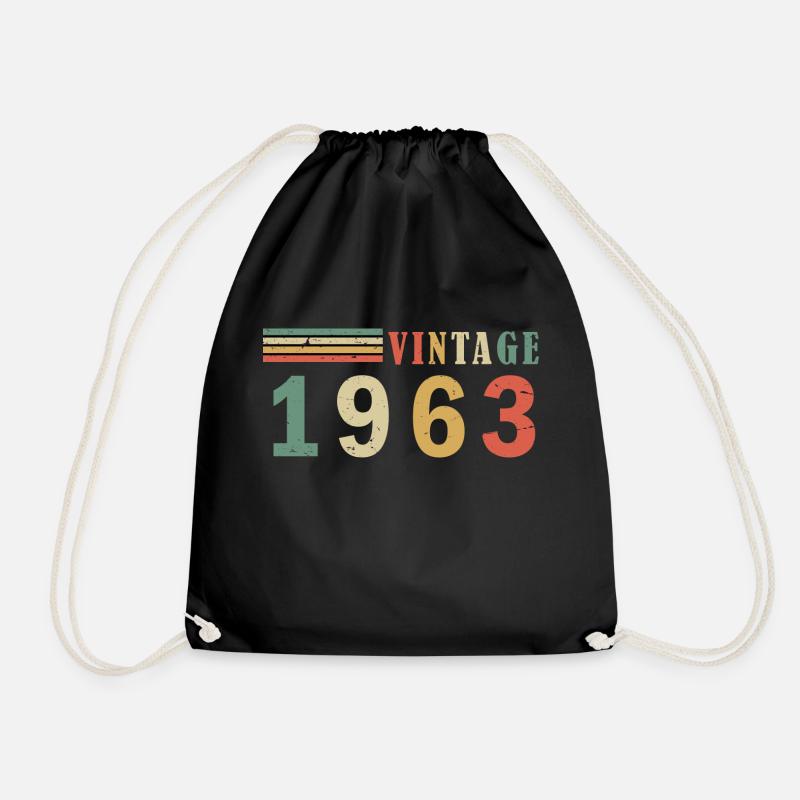 Vintage 1963 - Drawstring Bag - black
