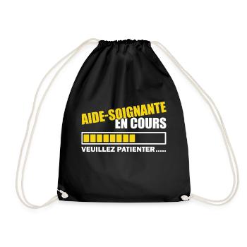 aide soignante en cours / bientôt aide-soignante - Sac de sport léger - noir - Devant