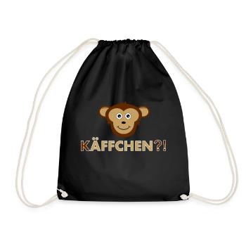 Käffchen Äffchen - Turnbeutel - Schwarz - Vorne