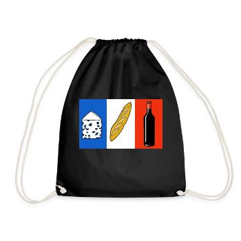 French flag - Drawstring Bag - black - Front