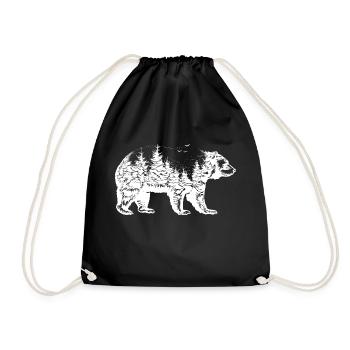 Travel Adventure Camping Hiking Gift - Drawstring Bag - black - Front