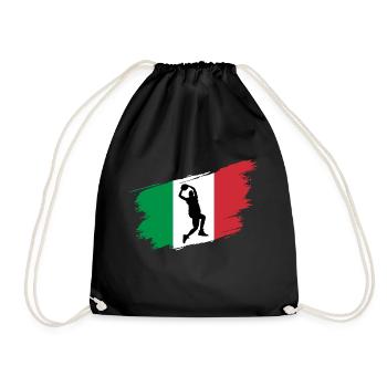 Basketball Italien Flagge Team Fan - Turnbeutel - Schwarz - Vorne