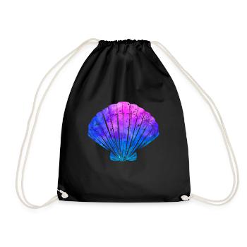 Pink Ocean Shell Beach Life - Drawstring Bag - black - Front