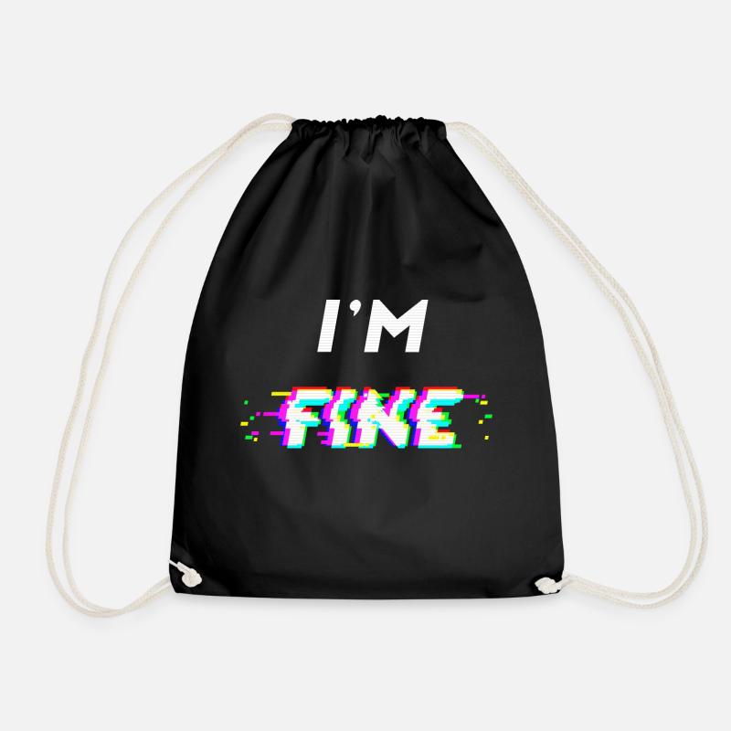 I'm fine glitch - Turnbeutel - Schwarz