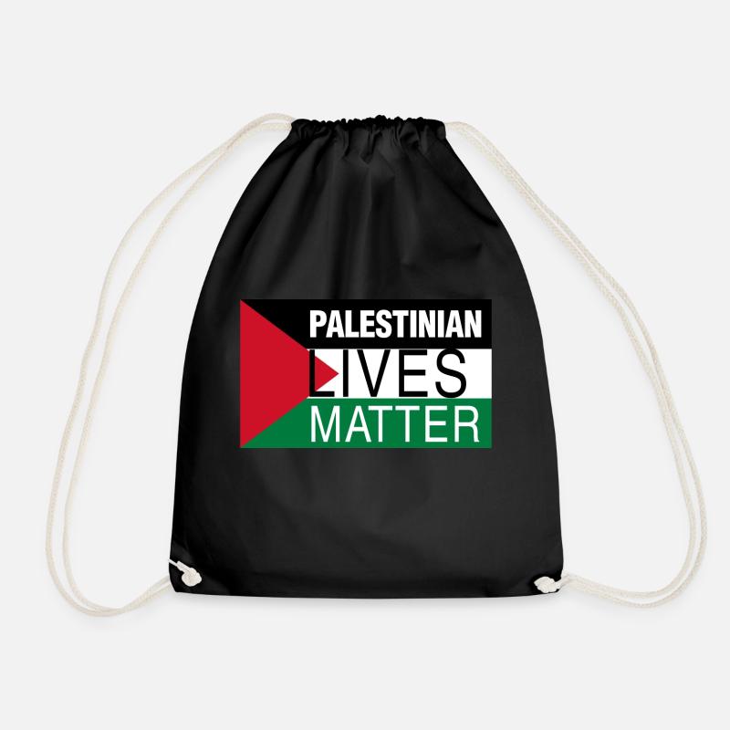Palestinian Lives Matter Fun Gift - Drawstring Bag - black