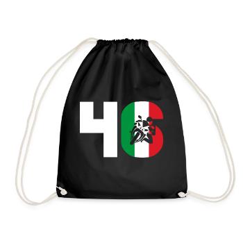 Moto Number 46 Italy Motorcycle Motorsport - Drawstring Bag - black - Front