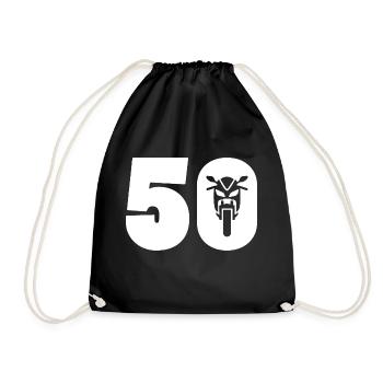 Motorcycle car number 50 - Drawstring Bag - black - Front