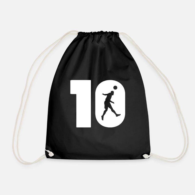 Fussball Spieler Nummer 10 Trikot - Turnbeutel - Schwarz