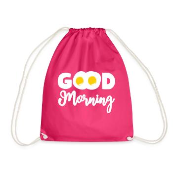 Good Morning Spiegelei Eier Frühstück - Turnbeutel - Fuchsia - Vorne