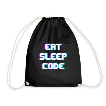 EAT SLEEP CODE Programmeur Coder Devise - Sac de sport léger - noir - Devant