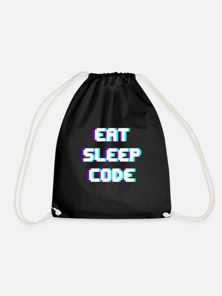 EAT SLEEP CODE Programmeur Coder Devise - Sac de sport léger - noir