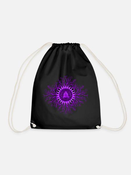 Crown Chakra Chakra - Drawstring Bag - black