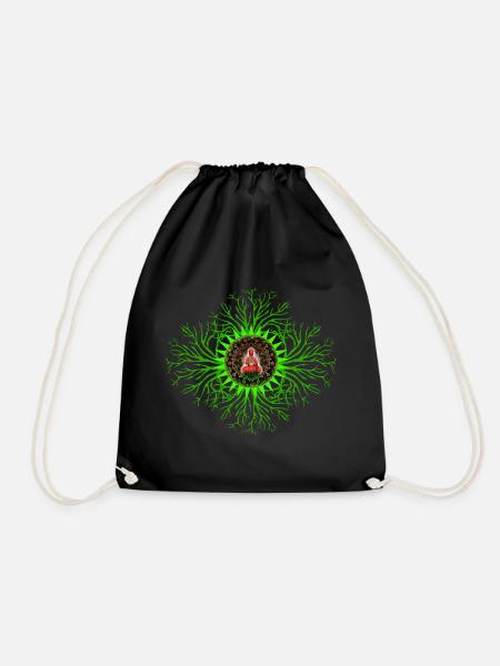 Heart Chakra Chakra - Drawstring Bag - black