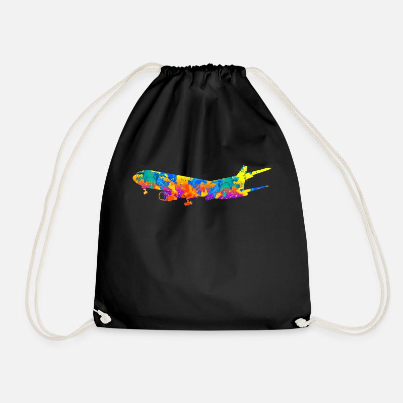 Flugzeug Flugzeuge Geschenk - Turnbeutel - Schwarz
