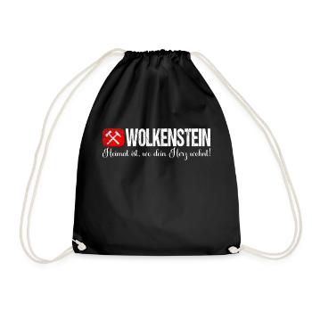 Wolkenstein Heimat ist wo dein Herz wohnt - Turnbeutel - Schwarz - Vorne