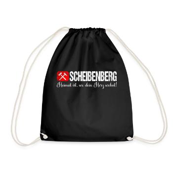 Scheibenberg Heimat ist wo dein Herz wohnt - Turnbeutel - Schwarz - Vorne