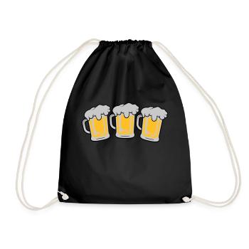 3 Maßkrug - Turnbeutel - Schwarz - Vorne