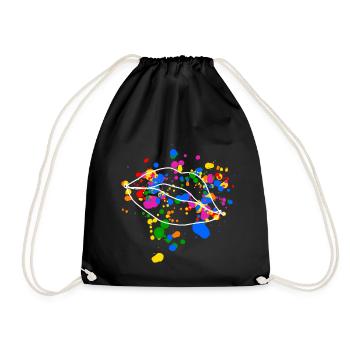 Lèvres PLEINES DE FIERTÉ LGBT avec des touches de couleur colorées - Sac de sport léger - noir - Devant