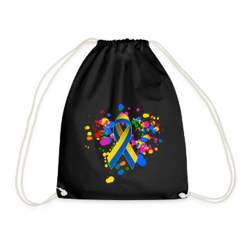 Chemise de la Gay Pride avec ruban de paix ukrainien - Sac de sport léger - noir - Devant