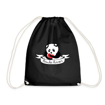 Ich liebe Panda - Turnbeutel - Schwarz - Vorne
