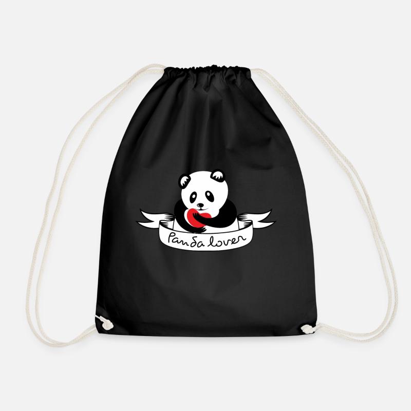 Ich liebe Panda - Turnbeutel - Schwarz