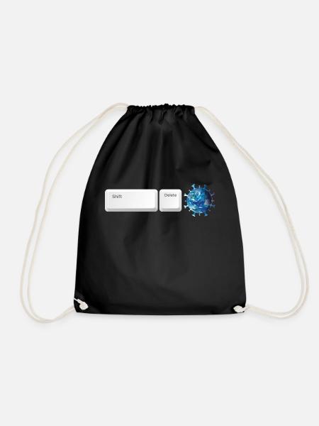 Shift Delete Covid Forever - Drawstring Bag - black