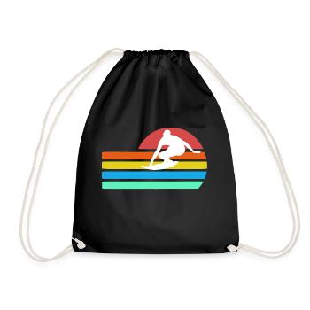 Rétro Graphique Sun Cool Surfing T-Shirt Cadeau - Sac de sport léger - noir - Devant