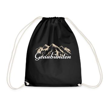Graubünden Switzerland Home Gift - Drawstring Bag - black - Front