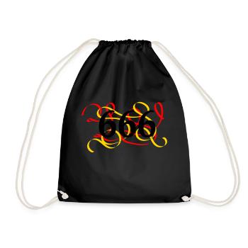 666 burned - Drawstring Bag - black - Front