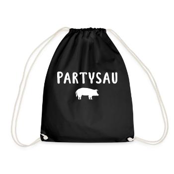 Partysau - Turnbeutel - Schwarz - Vorne