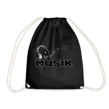 Musik schwarz weiß Noten - Turnbeutel - Schwarz - Vorne