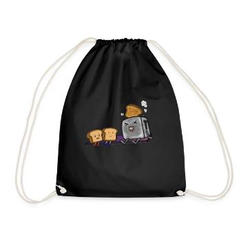 Kawaii Toast - Turnbeutel - Schwarz - Vorne