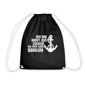 Borkum Norddeutschland Borkum Reise Geschenk - Turnbeutel - Schwarz - Vorne