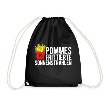 Pommes Frites Pommes Liebhaber Pommes Fritten Spru - Turnbeutel - Schwarz - Vorne