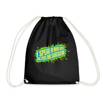 speak lyrics and sarcasm - Drawstring Bag - black - Front