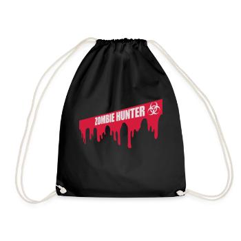 zombie hunter Halloween Quote - Drawstring Bag - black - Front
