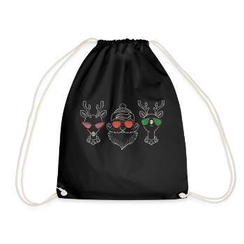 LE PÈRE NOËL ET LES RENNES - Sac de sport léger - noir - Devant
