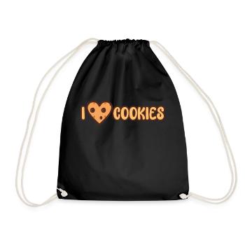 I love Cookies - Christmas Chocolate Cookie - Drawstring Bag - black - Front