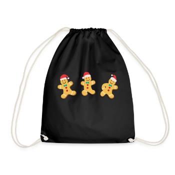 Gringerbread Christmas Cookie - Drawstring Bag - black - Front