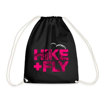 Hike & Fly Paragliding magenta - Drawstring Bag - black - Front