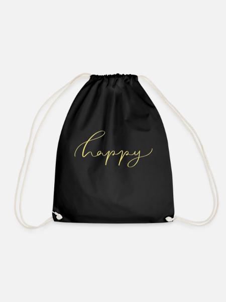 Happy - Turnbeutel - Schwarz