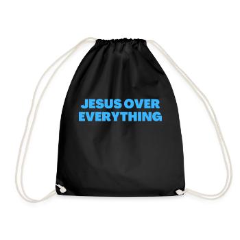 Jésus au-dessus de tout - Citations chrétiennes - Sac de sport léger - noir - Devant