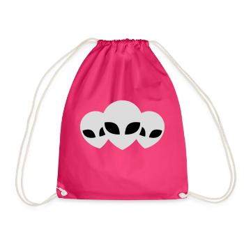 Team 3 Aliens Friends - Drawstring Bag - fuchsia - Front